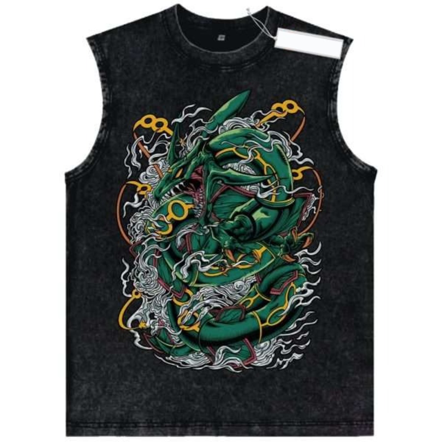 Summer Edit Clothing - Vintage gewassen Pokemon karakter tanktop heren