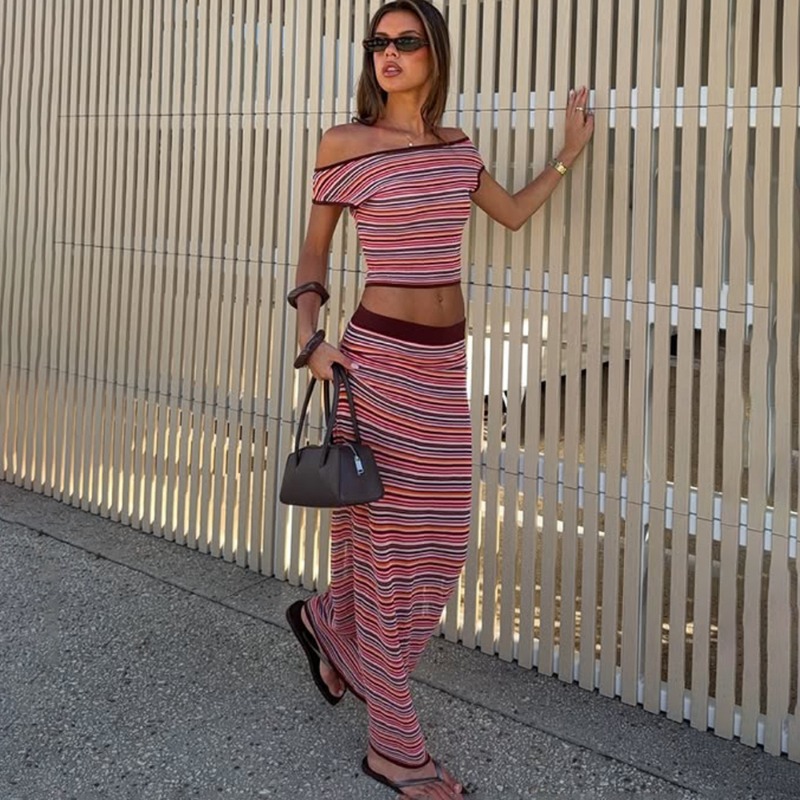 Summer Clothing For Older Women - Tuularose Gebreide rok voor dames, 2-delige