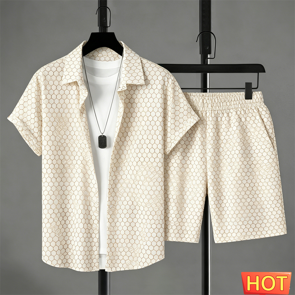Summer Clothing Beach - Zomeroutfits Heren Shirt Set Gradient Leisure