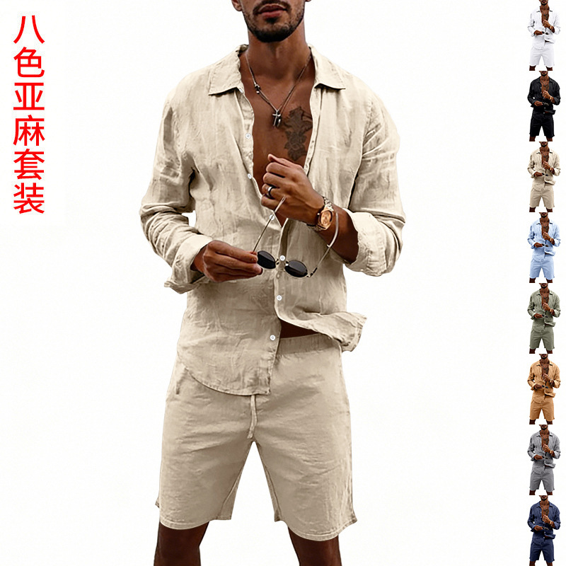 Linen Shorts Men - Zomer heren linnen casual losse lange