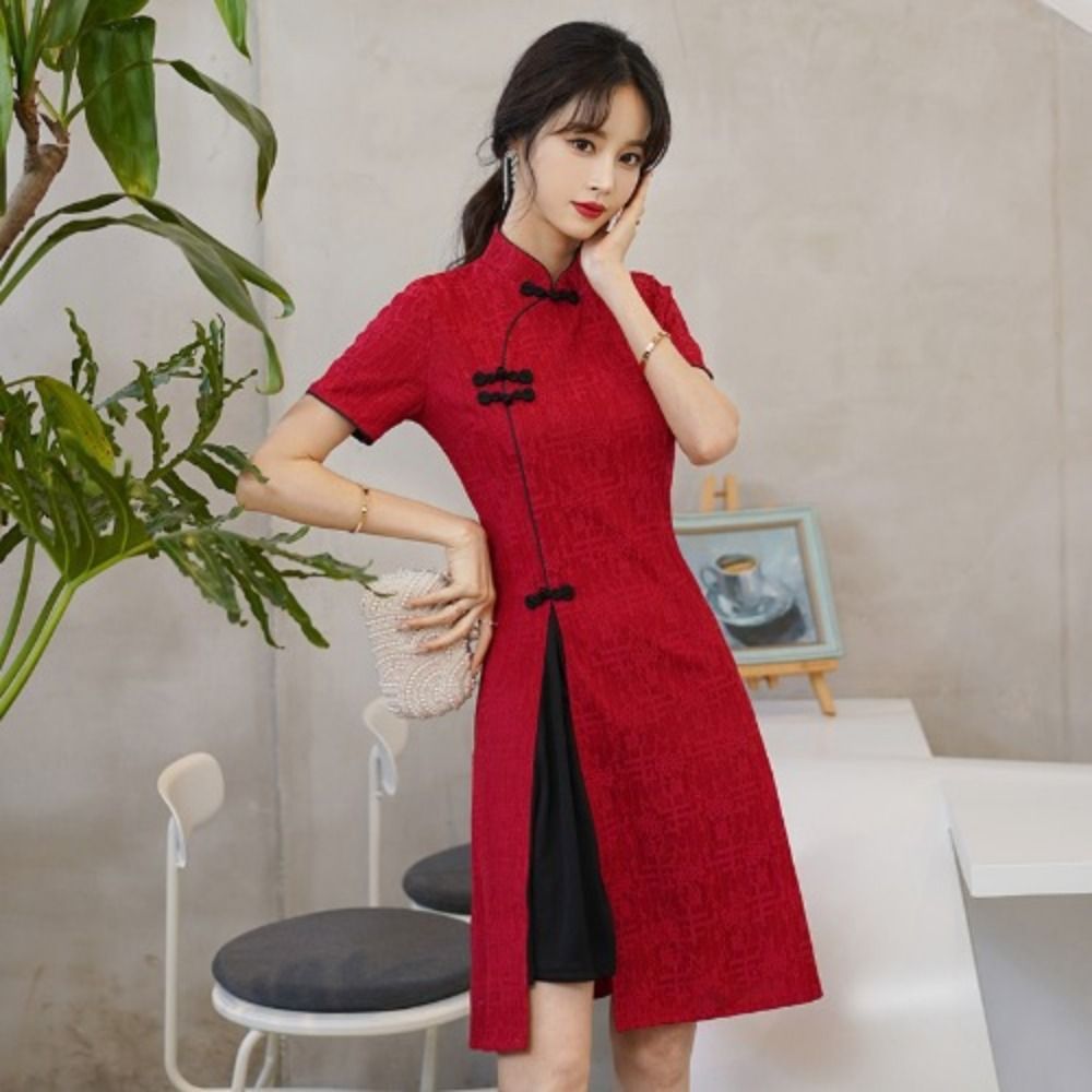 Qipao-jurk met opstaande kraag - Summer Clothing For Older Women recensie en prijs