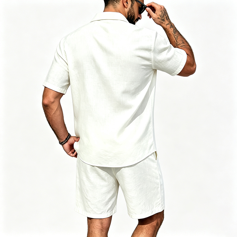 Heren linnen tweedelige outfit - Linen Shorts Men recensie en prijs