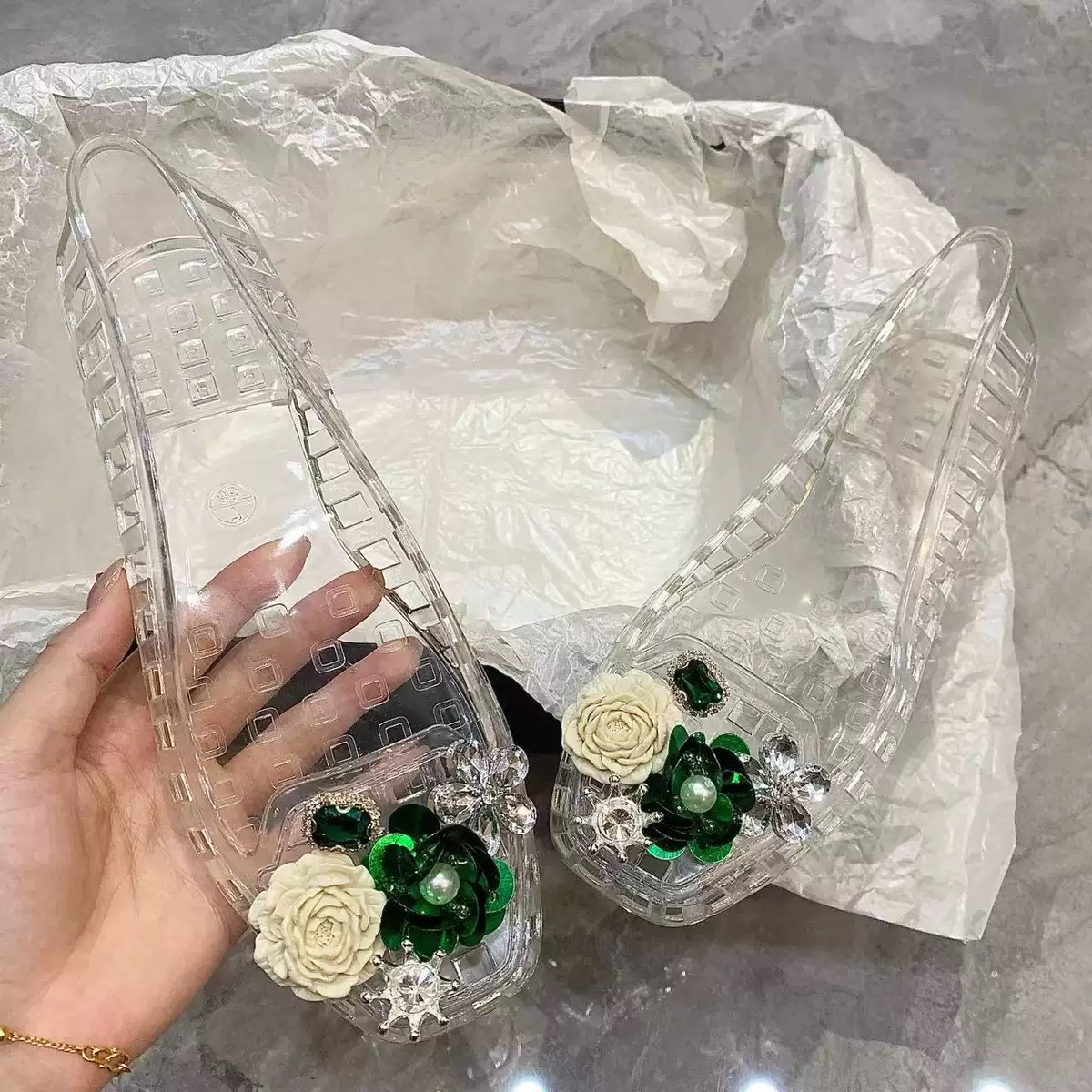 Luxe grote strass bloemenpaill - Summer Clothing Korea recensie en prijs