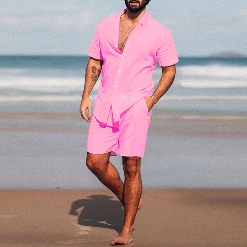 Heren tweedelig set in effen k - Summer Clothing Styles recensie en prijs