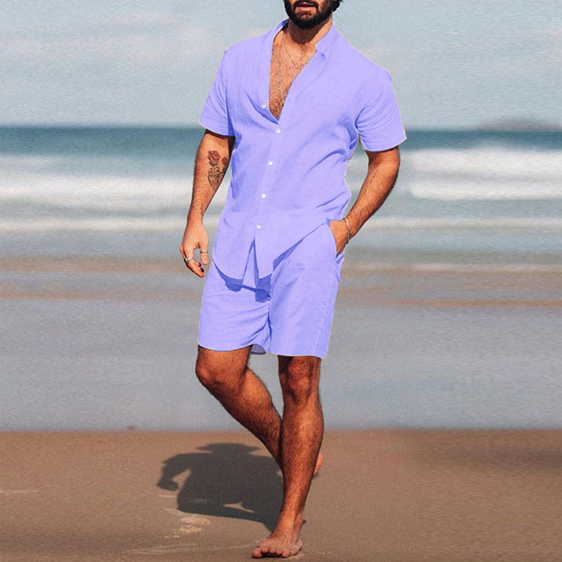 Heren tweedelig set in effen k - Summer Clothing Styles recensie en prijs