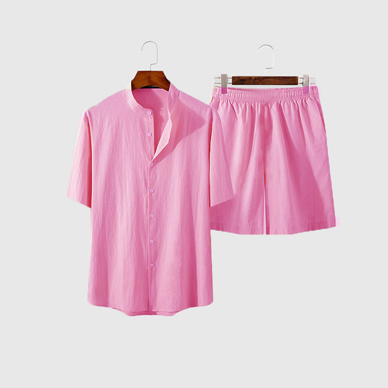 Heren tweedelig set in effen k - Summer Clothing Styles recensie en prijs