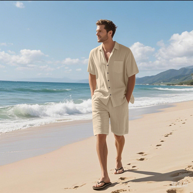 Heren linnenmix camp collar ov - Linen Shorts Men recensie en prijs