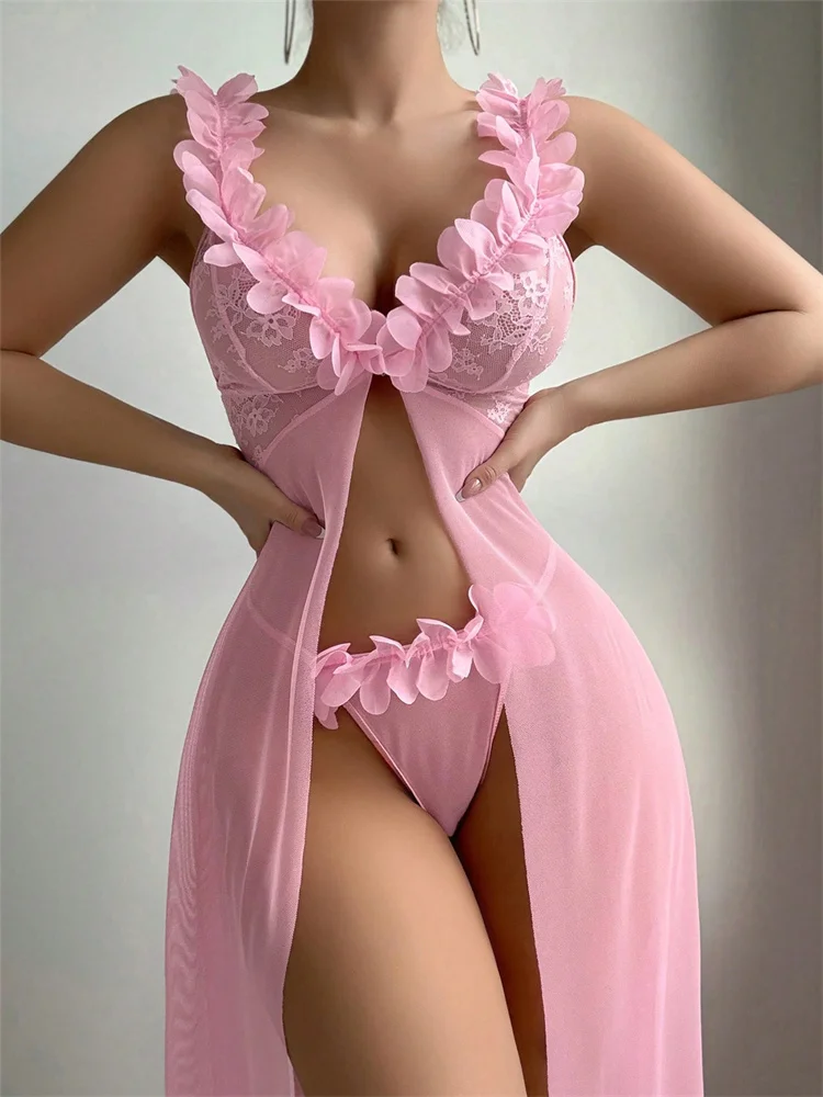 Roze bloemenkant doorzichtige  - Summer Clothing Styles recensie en prijs