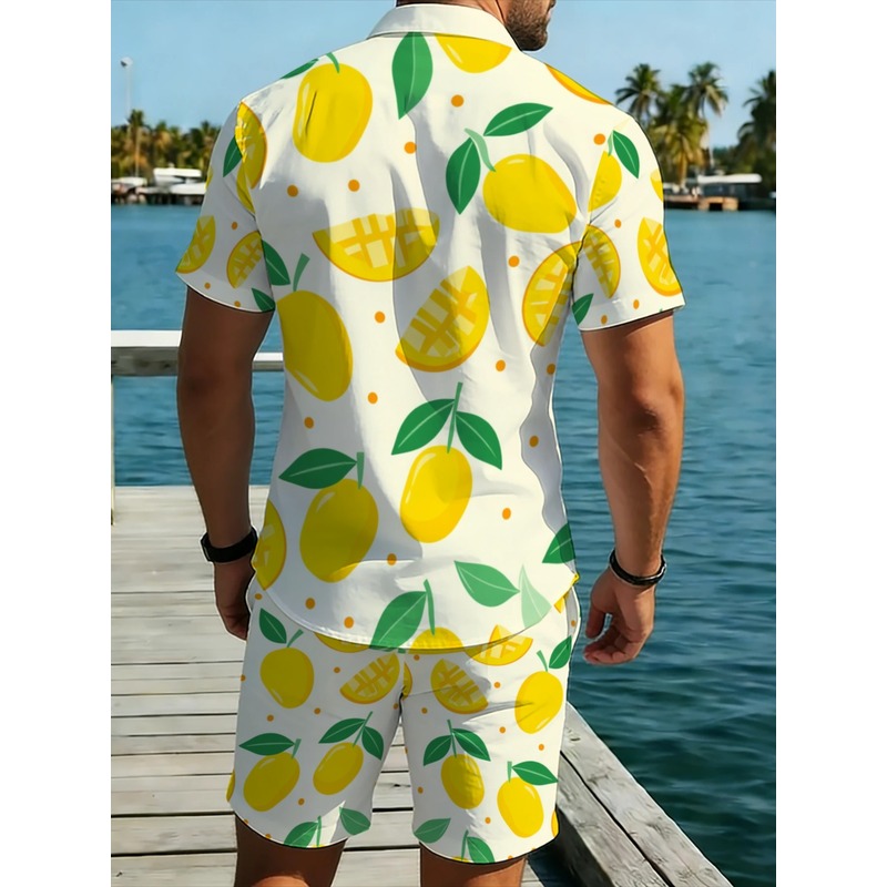 Herenset van linnenprint, shir - Linen Shorts Men recensie en prijs