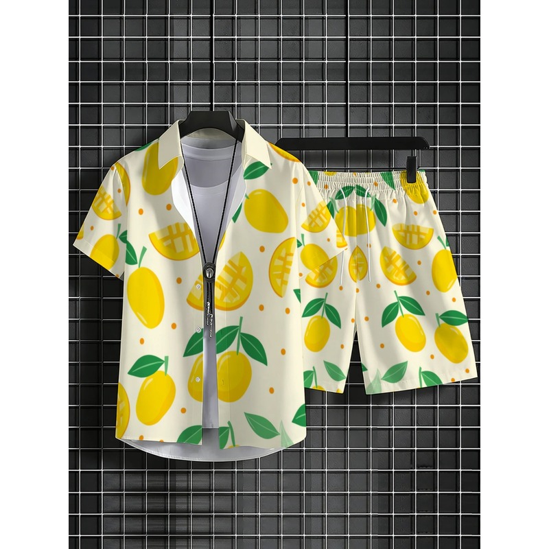 Herenset van linnenprint, shir - Linen Shorts Men recensie en prijs
