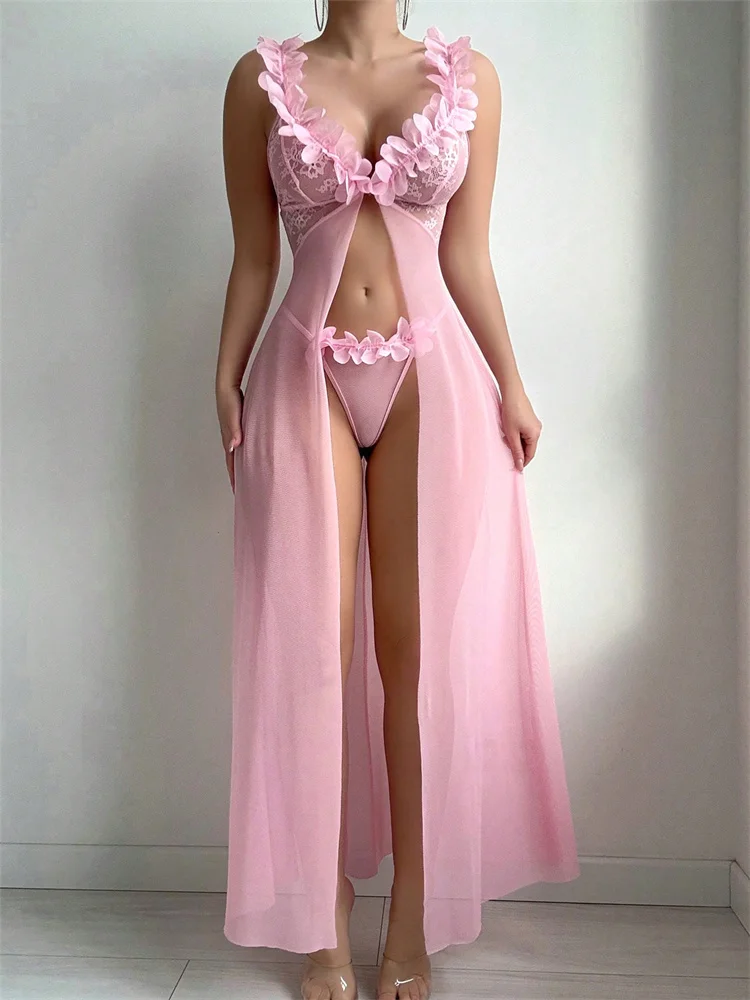 Roze bloemen sexy nachtkleding - Summer Clothing Styles recensie en prijs
