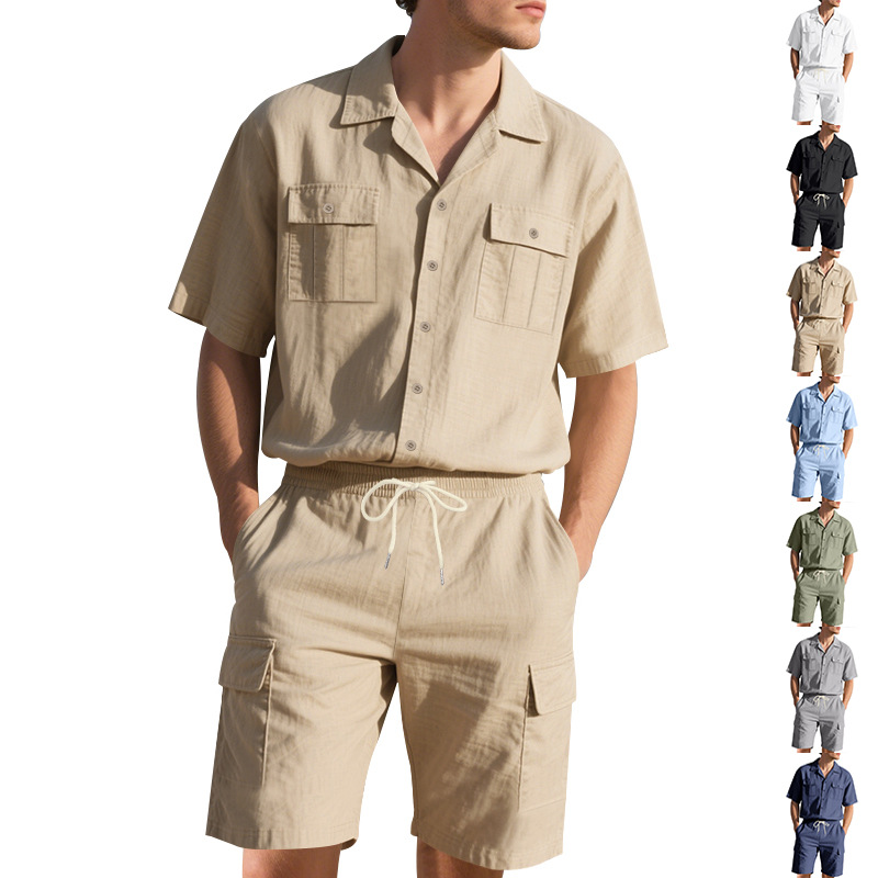 Heren zomerlinnen overhemd met - Linen Shorts Men recensie en prijs