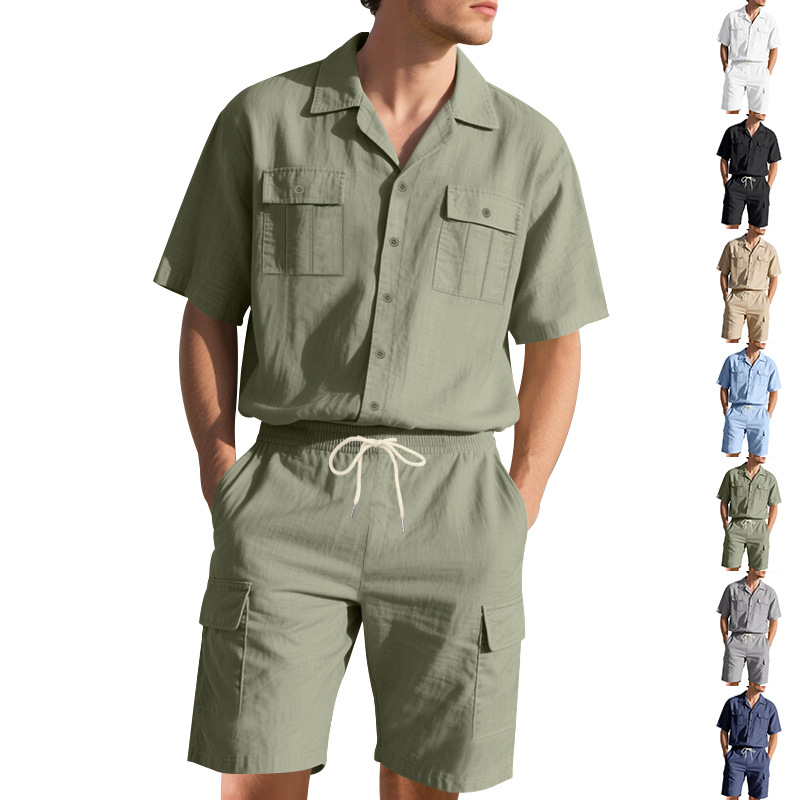 Heren zomerlinnen overhemd met - Linen Shorts Men recensie en prijs