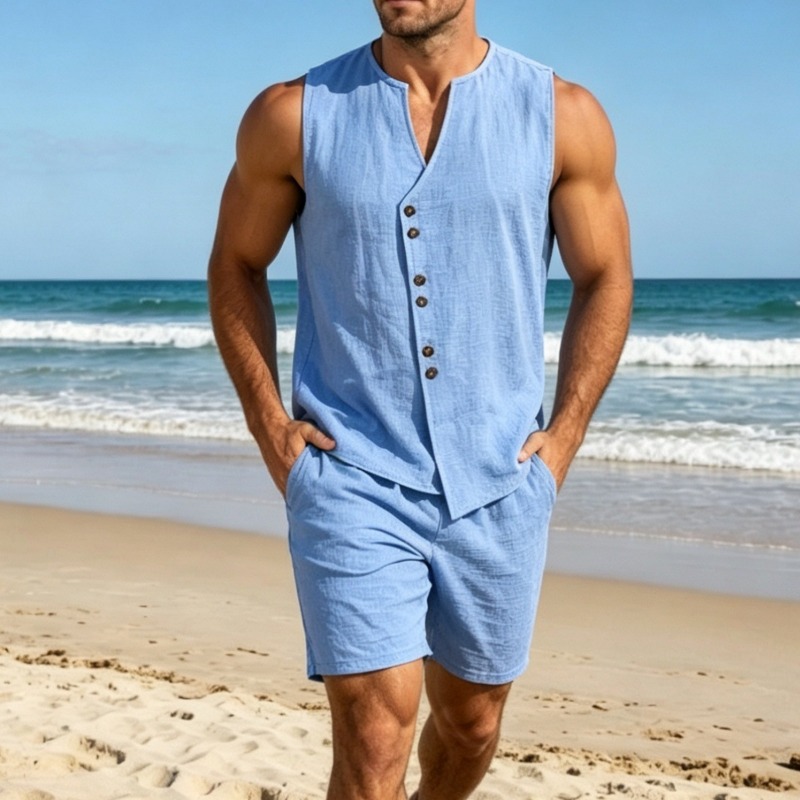 Heren eenvoudige effen linnen  - Linen Shorts Men recensie en prijs